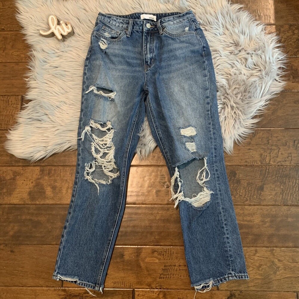 Vervet Womens Jeans Distressed Mom Denim Size 26 Style V2148 High Rise Cotton